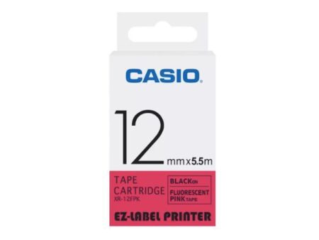 casio xr-12fpk label printer tape 5.5 mm fluorescent pink-svv3p217tlyz2956