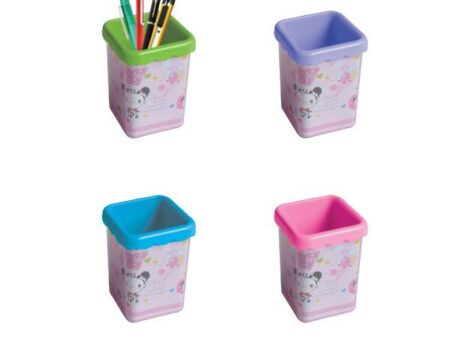 music 555 plastic pen stand 2 in - one square shape-sv9gayc4733qou24