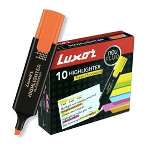Luxor Highlighter Pen Orange Colour - Pack Of 10 Pcs - Image 1