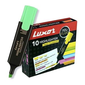 Luxor Highlighter Pen Green Colour - Pack Of 10 Pcs - Image 1