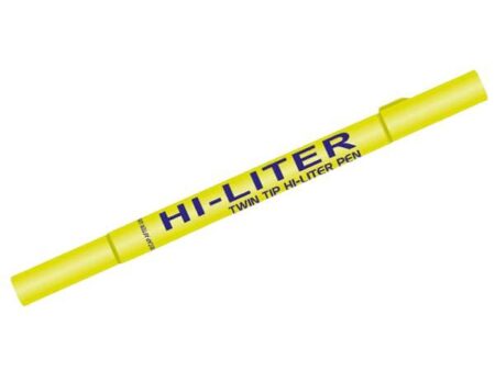 add gel softline hi-liter pen twin tip fluorescent yellow colour - pack of 10 pcs-svt2f1rwmv5r49010