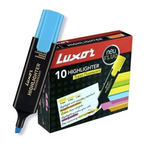 Luxor Highlighter Pen Blue Colour - Pack Of 10 Pcs - Image 1