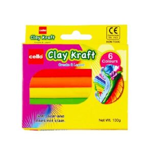 Cello Clay Kraft 6 Colour Rods 2 Moulds 50 Gms - Image 1