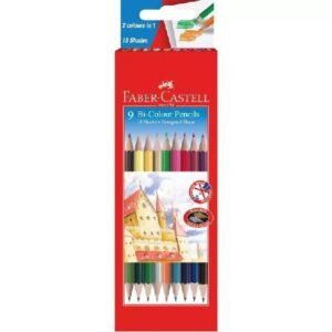 Faber Castell Bi Colour Pencils 9 Shades - Image 1