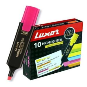 Luxor Highlighter Pen Pink Colour - Pack Of 10 Pcs   - Image 1