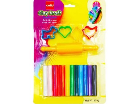 cello clay kraft 12 colour rods 4 moulds-sv4yr4ihmyx53900