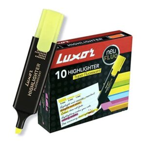 Luxor Highlighter Pen Yellow Colour - Pack Of 10 Pcs - Image 1